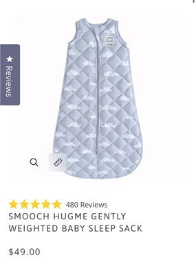 HugMe Gently Weighted Baby Sleep Sack - Light Blue Cloud